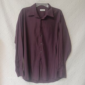 Calvin Klein Purple Button Up Shirt Classic Business Style